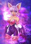  breasts cleavage clothed clothing female gloves grey_eyes hair human humanized mammal navel rouge_the_bat sega solo sonic_(series) vay_demona white_hair wings 