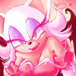  &hearts; bat blue_eyes breasts cleavage clothed clothing female hair half-closed_eyes looking_at_viewer mammal rouge_the_bat sega solo sonic_(series) vay_demona warm_colors white white_clothing white_hair wings 