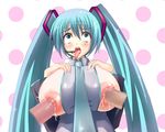  1girl aqua_eyes aqua_hair breasts crying cum cum_in_nipple cum_on_body cum_on_breasts cum_on_upper_body detached_sleeves hair_ornament hairclip hatsune_miku headset insertion large_breasts long_hair long_nipples microphone multiple_insertions nanakorobi_yaoki necktie nipple_fuck nipple_penetration nipples object_insertion open_mouth penis rape tears twintails very_long_hair vocaloid 