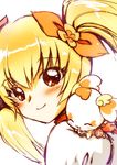  bad_id bad_pixiv_id blonde_hair blush bow brown_eyes cure_sunshine face happy heartcatch_precure! magical_girl myoudouin_itsuki ogawa_hidari orange_bow potpourri_(heartcatch_precure!) precure smile twintails white_background 