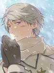  axis_powers_hetalia bad_id bad_pixiv_id gloves male_focus pakkaane purple_eyes russia_(hetalia) scarf silver_hair solo 