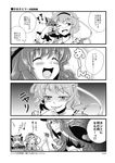  4koma :3 =_= ^_^ closed_eyes comic doujinshi food fork greyscale highres hinanawi_tenshi kaenbyou_rin komeiji_satori mikagami_hiyori monochrome multiple_girls nagae_iku reiuji_utsuho reiuji_utsuho_(bird) touhou translated when_you_see_it 