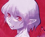  bad_id bad_pixiv_id blood close-up closed_mouth face hikarinoko pointy_ears portrait purple_hair red_eyes remilia_scarlet short_hair solo touhou 