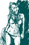  female mammal purri sketch smile solo swimsuit wolf 