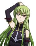  bare_shoulders c.c. cc code_geass detached_sleeves female green_hair kenji_t1710 long_hair solo yellow_eyes 