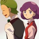  cabernet_(pokemon) dent_(pokemon) green_hair pokemon purple_hair 