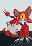  alkevin cord female machine mechanical medabots peppercat purple_eyes red red_body robot solo tail 