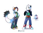  breasts caught cookie cookie_jar female food male mammal panda plain_background pointing raised_eyebrow scarf small_breasts super-tuler tail tairu whiskers white_background 