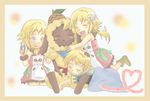  blonde_hair blue_eyes blush child children clipper dress family hair_ornament hair_pin hairpin harvest_moon heterochromia kids lala_(rune_factory) micah micah_(rune_factory) micah_(rune_factory_3) mice mice_(rune_factory) mice_(rune_factory_3) parent_and_children pink_dress rune_factory rune_factory_3 wooly yellow_eyes 