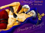  2boys anal black_gloves blush bottomless bound bound_wrists capcom censored cry_dante_vergil_gray cum cum_on_body cum_on_lower_body cum_while_penetrated dante dantexvergil_gloves_fuck_devil devil_may_cry fingerless_gloves gloves grey_hair hair handjob heavy_breathing incest male male_focus may multiple_boys open_clothes open_shirt penis sex shirt siblings twins vergil white_hair yaoi 