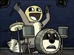  2007 ambiguous_gender animated awesome_face drums gif looking_away loop low_res mammal meme open_mouth raccoon rockoons smile solo tail tirrel 