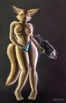  canine fara_phoenix female fennec fingering fox gun mammal masturbation nintendo nipples nmac1983 panties ranged_weapon solo star_fox tail topless underwear video_games weapon 