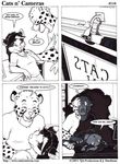  black_and_white cats_n&#039;_cameras cats_n'_cameras cheetah comic dialog dialogue english_text feline female greyscale james_m_hardiman jim joe josephine_rodgers male mammal monochrome straight text 