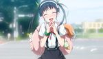  backpack bad_id bad_pixiv_id bag bakemonogatari blush bow closed_eyes hachikuji_mayoi hair_bow monogatari_(series) ryouma_(galley) school_uniform solo tears twintails 