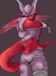  demon dragon_ball dragonball_z horns janemba no_humans red_skin simple_background tail 