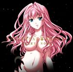  bad_id bad_pixiv_id blue_eyes breasts earrings gloves hair_over_breasts hand_on_hip jewelry large_breasts long_hair macross macross_frontier navel nude out-of-frame_censoring pink_hair sheryl_nome single_earring solo tsubasam universal_bunny 