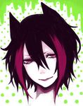  animal_ears black_hair bust dog_ears male male_focus original purple_hair slit_pupils slitted_pupils solo upper_body 