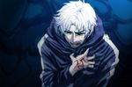  blood command_spell fate/zero fate_(series) jacket male_focus matou_kariya solo warakusa white_hair 