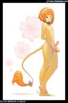  anthro clubstripes collar ear_piercing earring erection feline flower girly hair hindpaw lion looking_at_viewer male mammal miu nude orange_hair pawpads paws penis piercing pinup plantigrade rio rio_(miu) solo standing 