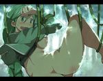  ass barefoot blush breasts feet green_eyes green_hair momi_(pokemon) nipples pic_k pokemon tentacle vines 