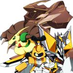  crypto keitai_denj?_telefang keitai_denjuu_telefang machine mechanical medabots metabee one_eye_closed pangolin plain_background robot scalie sholma unknown_character video_games white_background wink 