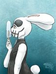  crossdressing fursona girly ice lagomorph licking long_ears male markings popsicle rabbit reavz tail tongue trap zipper 