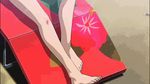  amano_madoka animated animated_gif barefoot beyblade bikini bow cap child feet gif goggles legs lowres midriff screencap sparkle swimsuit thighs 