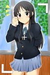  akiyama_mio black_hair blush highres k-on! long_hair school_uniform solo sotomichi uniform 