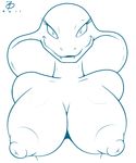  arbok big_breasts big_nipples blue blue_and_white breasts cobra female huge_breasts line_art monochrome nintendo nipples pok&#233;mon pok&#233;morph pok&eacute;mon reptile scalie sebrina_arbok smile snake solo ticklishways video_games zp92 