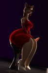  abigail_roo anthro anthroanim big_butt breasts butt dress elbow_gloves female gloves high_heels huge_butt kangaroo mammal marsupial pose solo tail wide_hips 