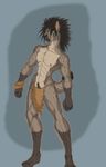 anthro canine gnoll green_eyes loincloth male mammal muscles solo standing tail unknown_artist 