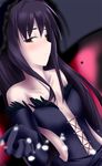  accel_world akabane_rin bad_id bad_pixiv_id bare_shoulders black_hair blush elbow_gloves gloves kuroyukihime long_hair red_eyes solo 