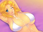  1girl armpits blonde_hair blue_eyes breasts cum cum_on_body cum_on_breasts cum_on_face cum_on_upper_body dead_or_alive facial large_breasts penis smile solo sum_on_face tecmo tina_armstrong wink yoko_juusuke yoko_jyusuke 