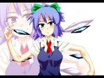 bad_id bad_pixiv_id blue_eyes blue_hair cirno hair_ribbon ice ice_wings kuze necktie ribbon solo touhou wings 