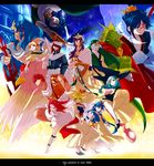  6+boys aladdin_(magi) ali_baba_saluja barefoot black_hair blonde_hair blue_eyes blue_hair braid copyright_name drakon earrings everyone front_ponytail green_eyes green_hair hat hazuki_gean highres hinahoho ja'far jewelry judal keffiyeh letterboxed long_hair magi_the_labyrinth_of_magic masrur morgiana multiple_boys multiple_girls necklace one_side_up pisti red_eyes red_hair red_string ren_hakuryuu scar sharrkan short_hair sinbad_(magi) single_braid spartos staff string sword turban weapon white_hair witch_hat yamuraiha yellow_eyes 