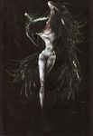  beak black_wings dark_souls highres no_humans official_art pale_skin scan solo souls_(from_software) wings 