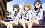  barefoot hanasaku_iroha matsumae_ohana oshimizu_nako seifuku tsurugi_minko 