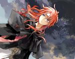  bad_id bad_pixiv_id blue_eyes cloak dutch_angle frown headband heki_(boundary0) long_hair male_focus red_hair serious sky solo tales_of_(series) tales_of_symphonia zelos_wilder 
