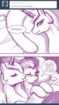  alicorn ask_princess_molestia bed blush comic dialog dialogue english_text equine eyes_closed female feral friendship_is_magic hair horn horse instant_messenger john_joseco lesbian licking long_hair mammal monochrome my_little_pony pegacorn pegasus pony princess princess_celestia_(mlp) royalty spitfire_(mlp) text tongue tongue_out tumblr winged_unicorn wings wonderbolts_(mlp) 