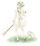  green_hair hair_tubes hairband ion long_hair lowres male_focus mieu miho_(mi) short_hair_with_long_locks sidelocks staff tales_of_(series) tales_of_the_abyss white_background 