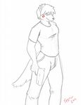  facial_markings feznir hair male markings mongoose sketch solo tail 