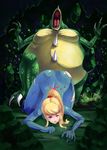  blonde_hair blush bule female game_over girl highres kraid metroid monster samus_aran torn_clothes you_gonna_get_raped zero_suit 