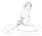  ass bikini cao-cao chun-li greyscale monochrome solo street_fighter swimsuit 