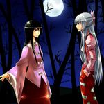  aoha_yuuki bad_id bad_pixiv_id fujiwara_no_mokou highres houraisan_kaguya multiple_girls night touhou 