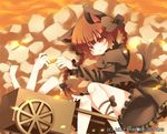  animal_ears anju_(mocomocousagi) bad_id bad_pixiv_id braid cat_ears cat_tail kaenbyou_rin multiple_tails red_eyes red_hair short_hair solo tail touhou twin_braids twintails 