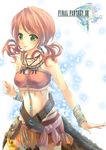  bare_shoulders bracelet earrings final_fantasy final_fantasy_xiii jewelry lilithbloody oerba_dia_vanille red_hair short_hair short_twintails solo twintails 