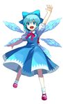 blue_eyes blue_hair bow cirno hair_bow ice ice_wings short_hair smile solo tachibana_amane_(amane01a) touhou wings 
