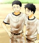  2boys abe_takaya black_hair blue_eyes male male_focus multiple_boys ookiku_furikabutte tajima_yuuichirou 