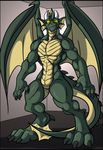  anthro biceps claws dragon ears eyes green_skin hindpaw horn keanon_woods male master88 muscles nose nude paws pecs pose scales snout solo standing tail teeth toe_claws toned transformation wings 
