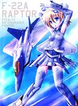  aircraft airplane elbow_gloves f-22_raptor fighter_jet gloves highres jet mecha_musume military military_vehicle missile original solo thighhighs zephyr164 